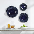 Abella Ceramic Wall-Mounted Bowls in Blue - Set of 3 by Uttermost