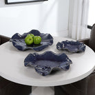 Abella Ceramic Wall-Mounted Bowls in Blue - Set of 3 by Uttermost