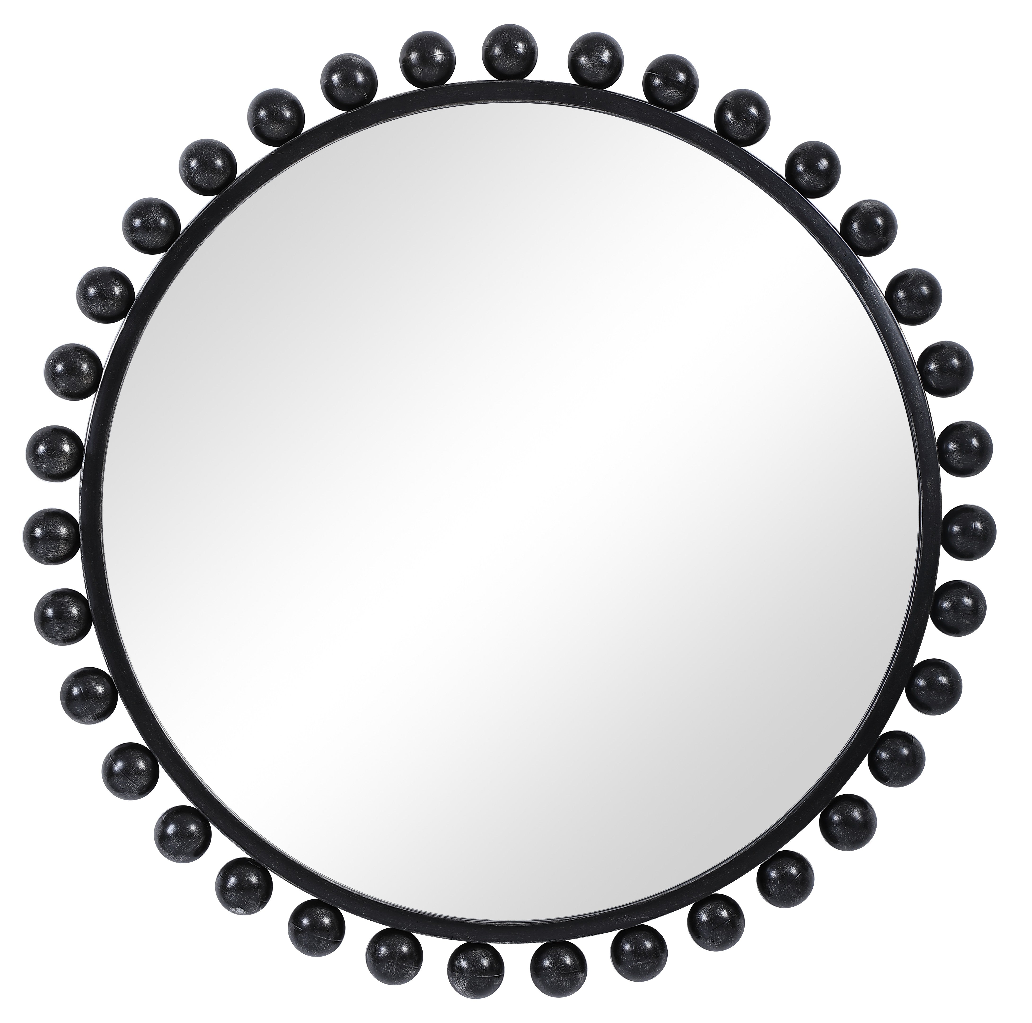 Cyra Black Round Mirror by Uttermost