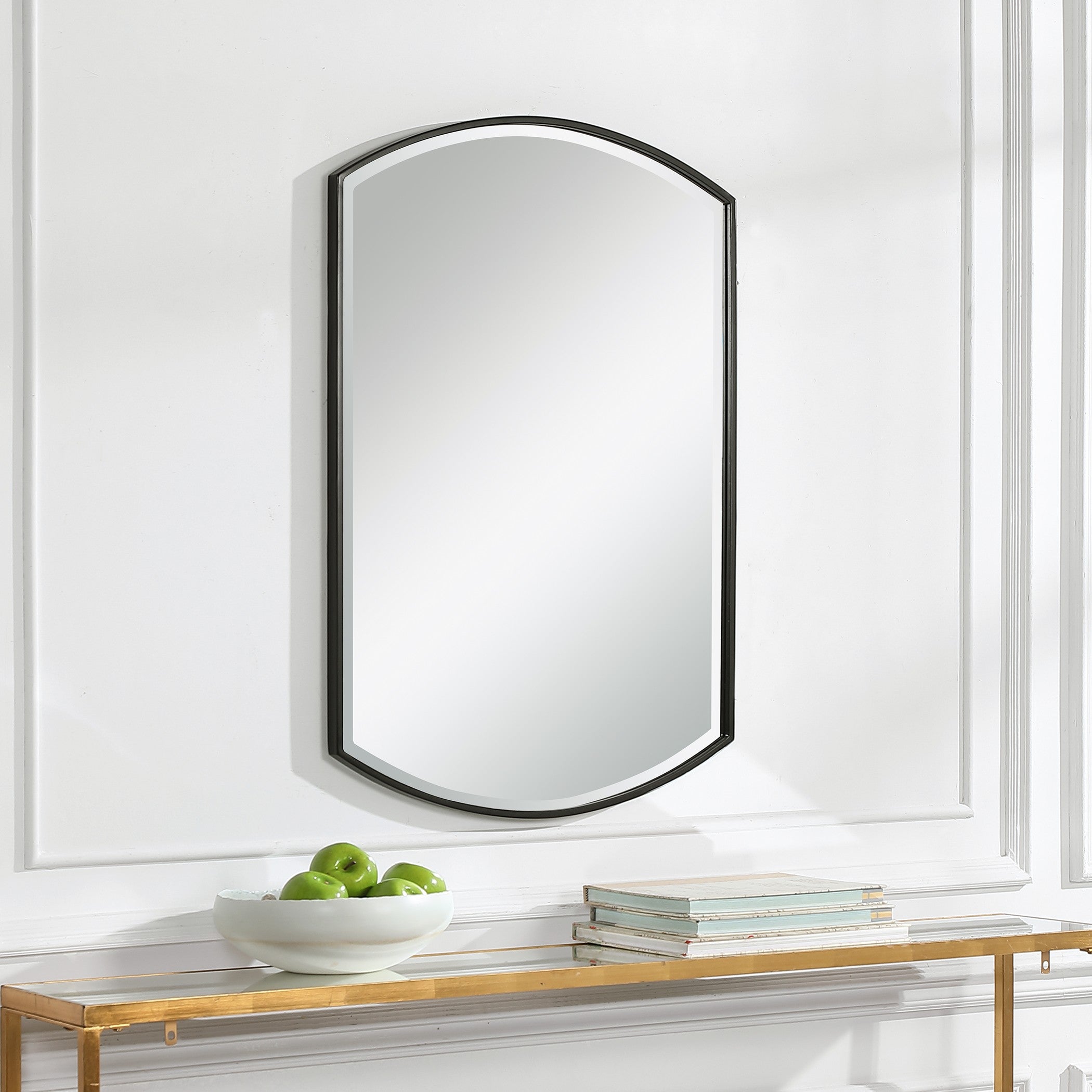 Shield Shaped Iron Mirror by Uttermost