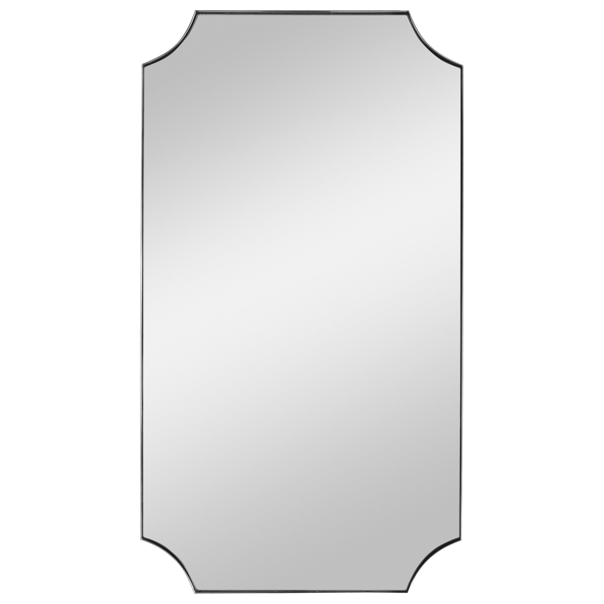 Lennox Scalloped Corner Mirror in Polished Nickel by Uttermost