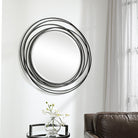 Whirlwind Black Round Mirror by Uttermost