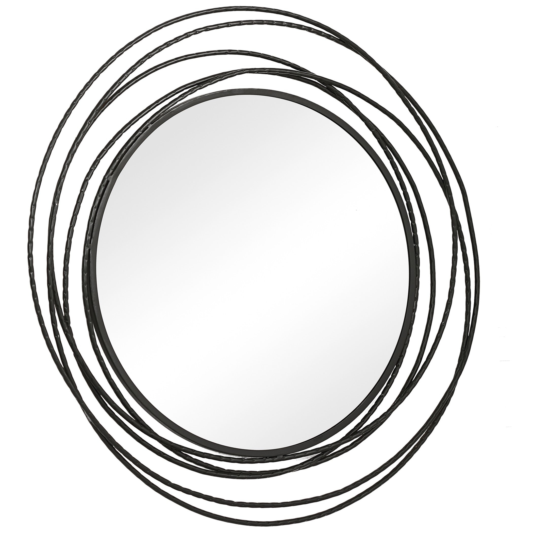 Whirlwind Black Round Mirror by Uttermost