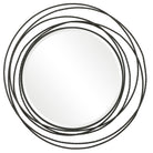 Whirlwind Black Round Mirror by Uttermost
