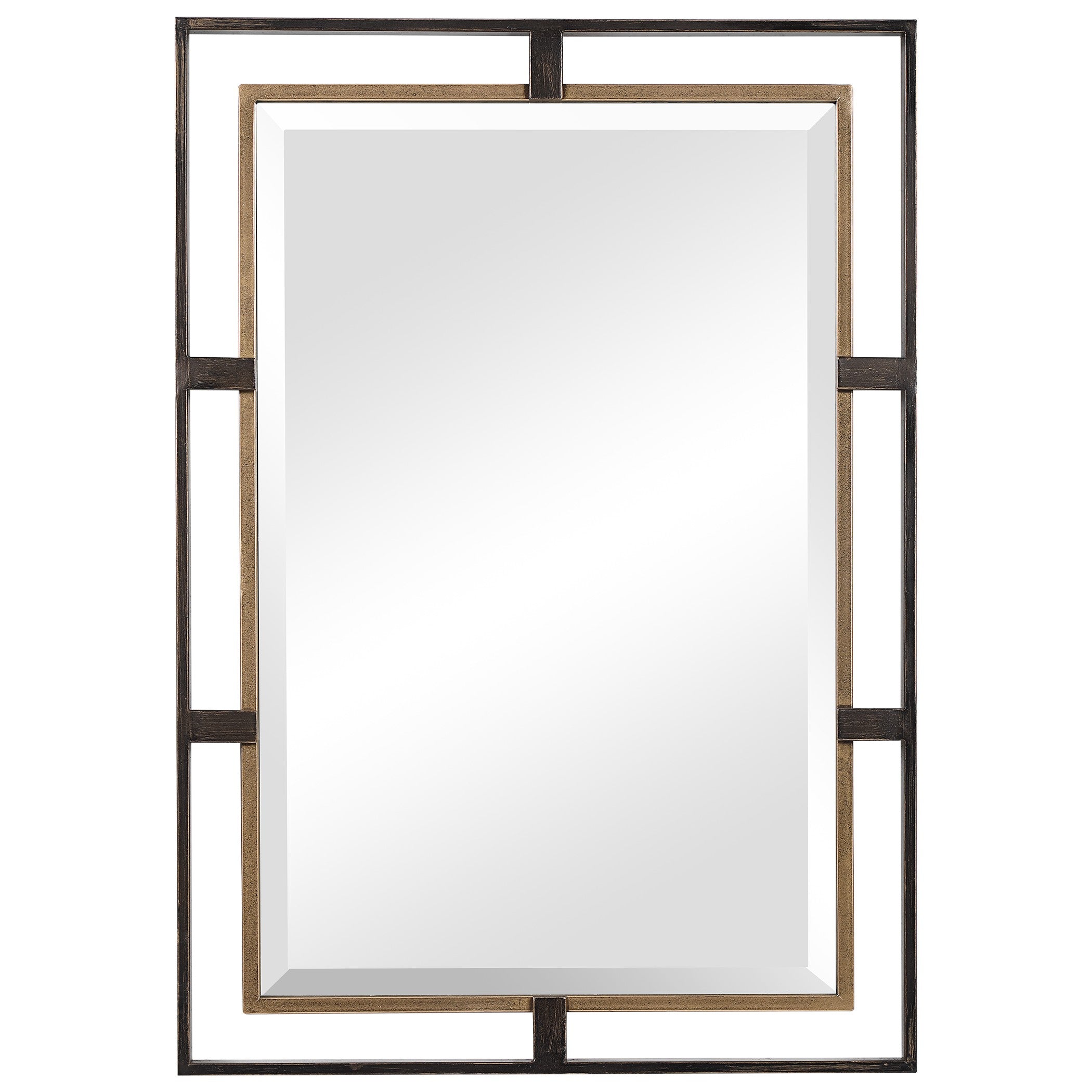 Carrizo Gold & Bronze Rectangle Mirror by Uttermost