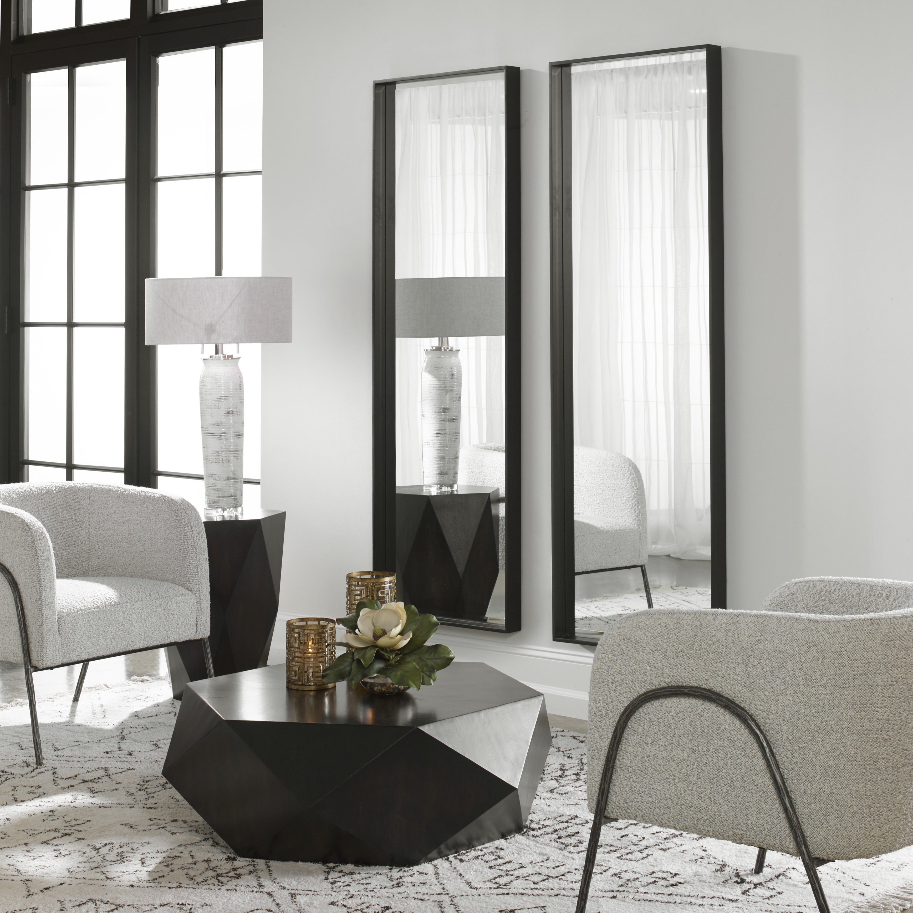 Kahn Oversized Black Rectangular Mirror by Uttermost
