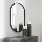 Varina Minimalist Black Oval Mirror by Uttermost