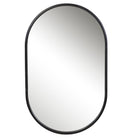 Varina Minimalist Black Oval Mirror by Uttermost