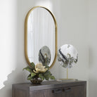 Varina Minimalist Gold Oval Mirror by Uttermost
