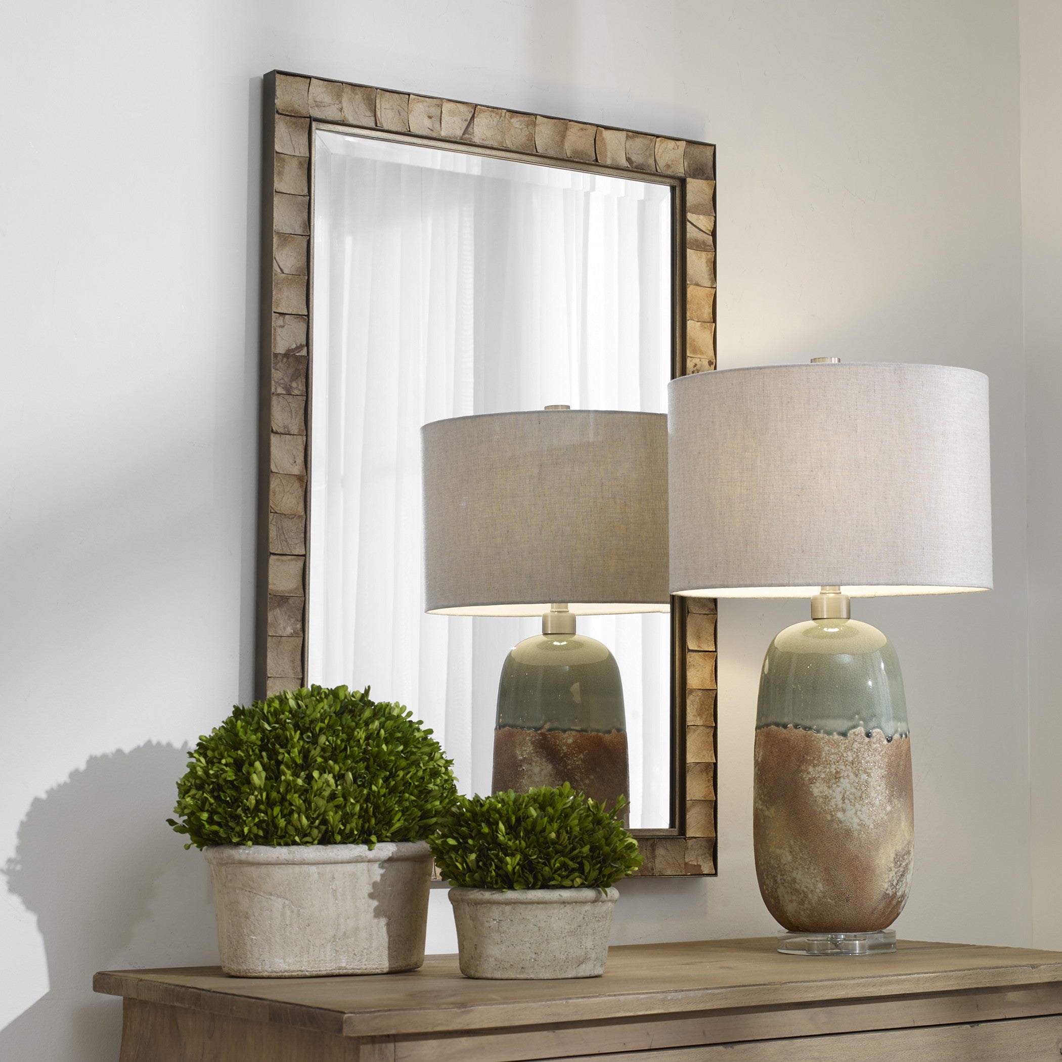 Cocos Coconut Shell Mirror by Uttermost