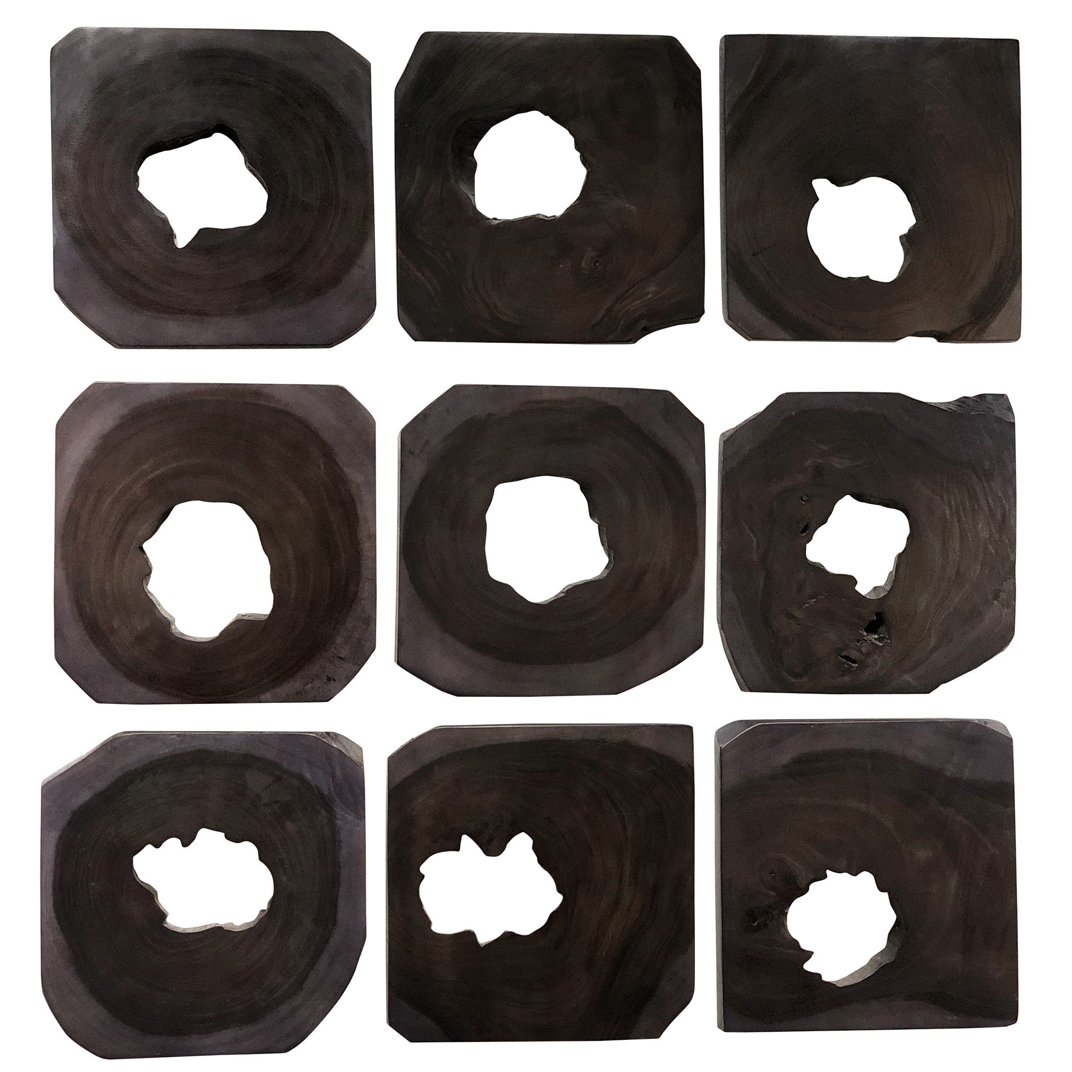 Bahati Ebony Wood Wall Art - Set of 9 by Uttermost