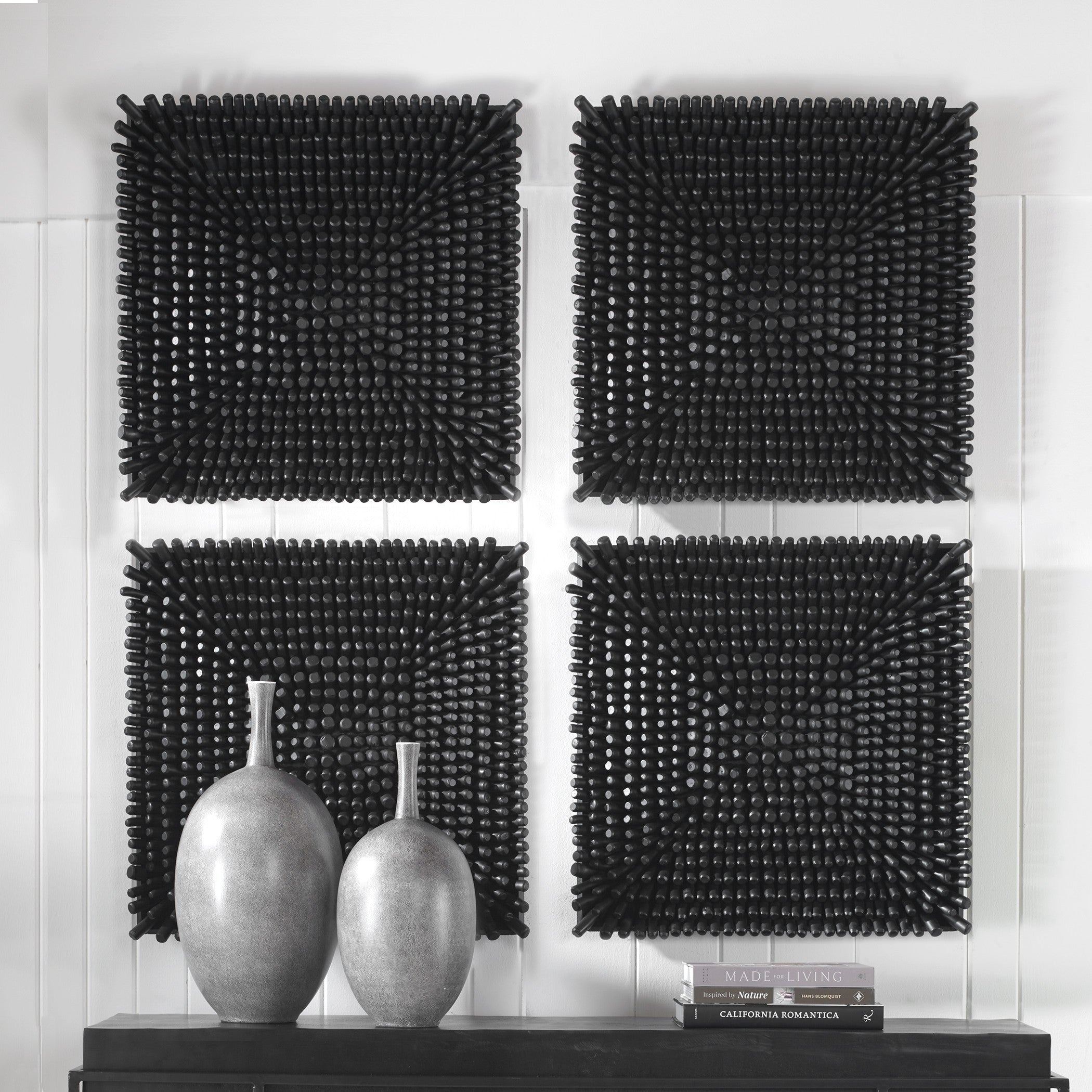 Portside Black Wood Wall Panel by Uttermost