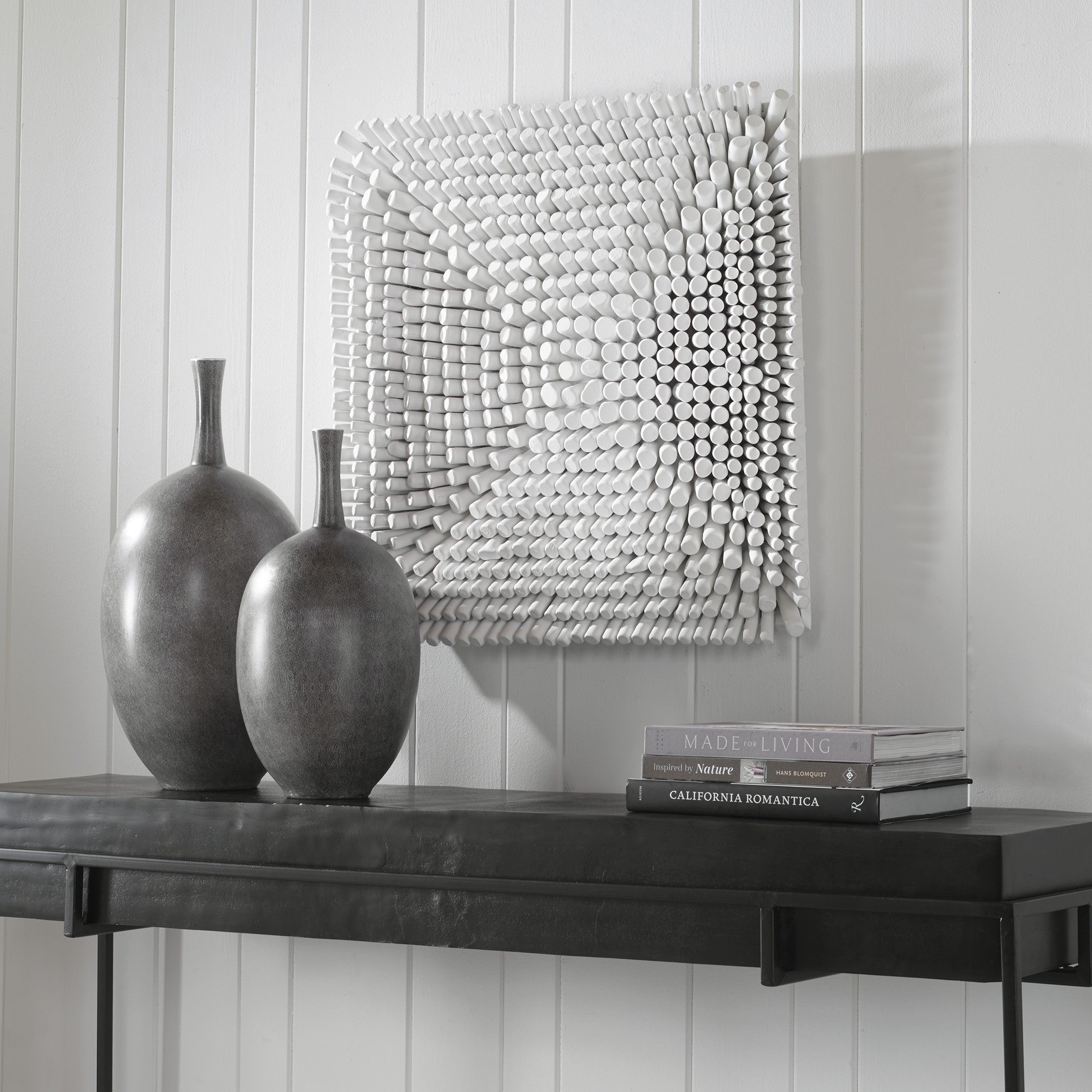 Portside White Wood Wall Panel by Uttermost