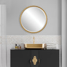 Taza Gold Round Mirror by Uttermost