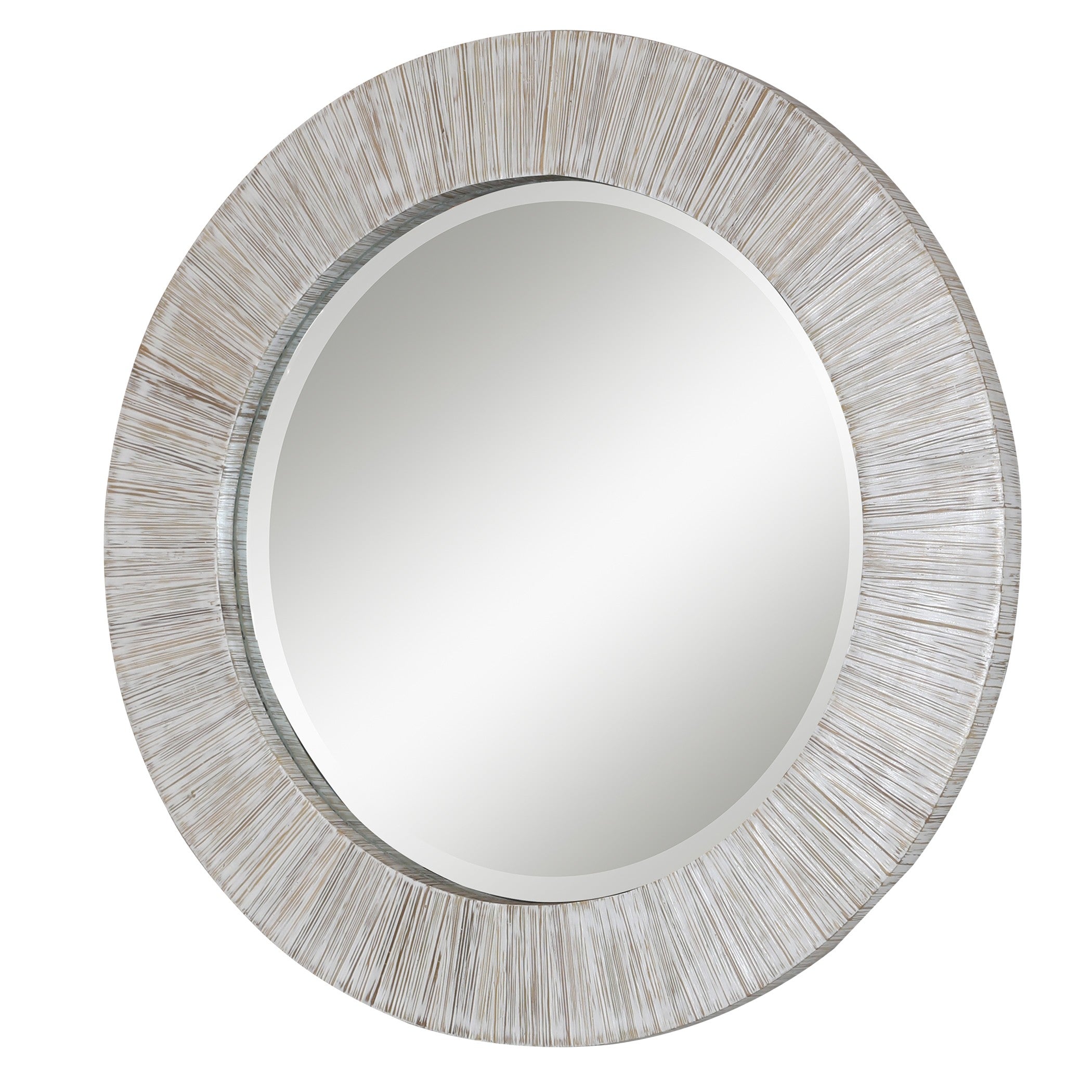Repose Whitewash Round Mirror by Uttermost