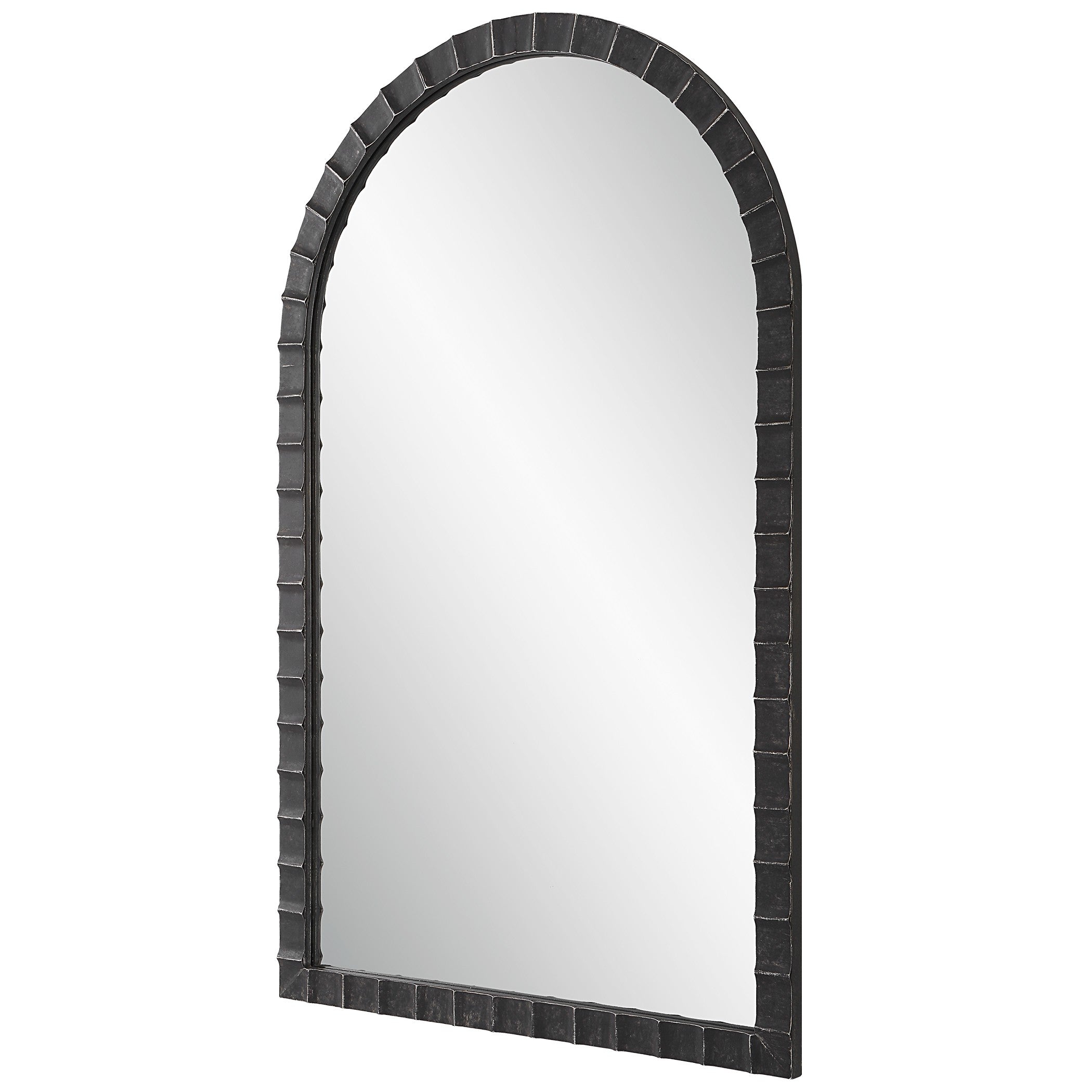Dandridge Arched Mirror in Black by Uttermost