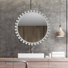 Cyra White Round Mirror by Uttermost