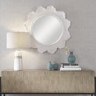 Sea Coral White Round Mirror by Uttermost