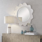 Sea Coral White Round Mirror by Uttermost