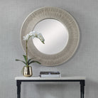 Sailor's Knot White Small Round Mirror Uttermost