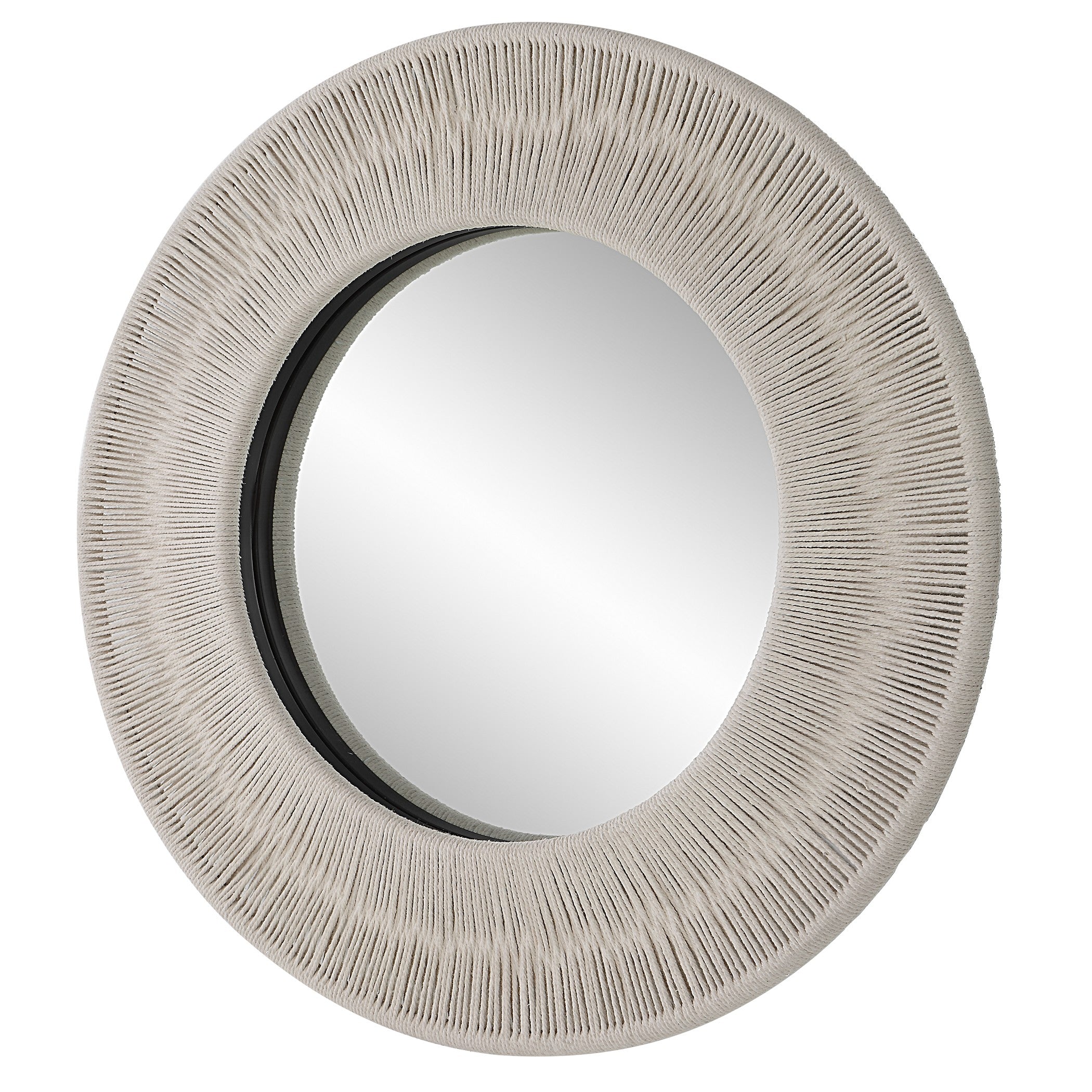 Sailor's Knot White Small Round Mirror Uttermost