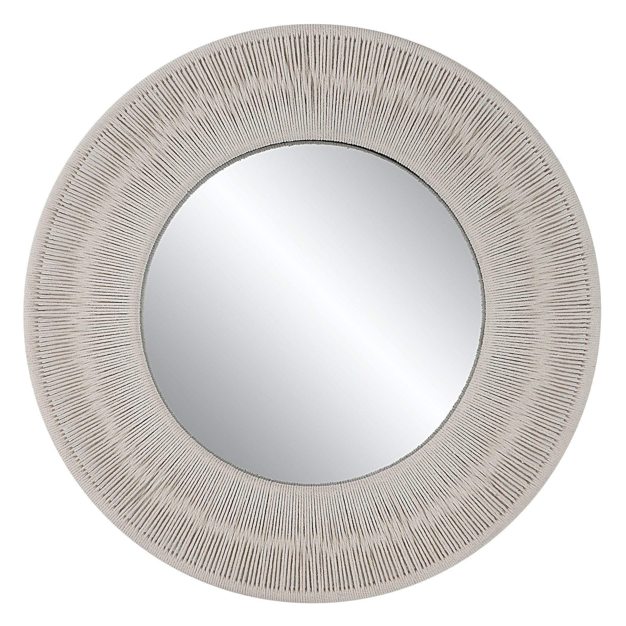 Sailor's Knot White Small Round Mirror Uttermost