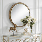 Paradise Round Rattan Mirror by Uttermost