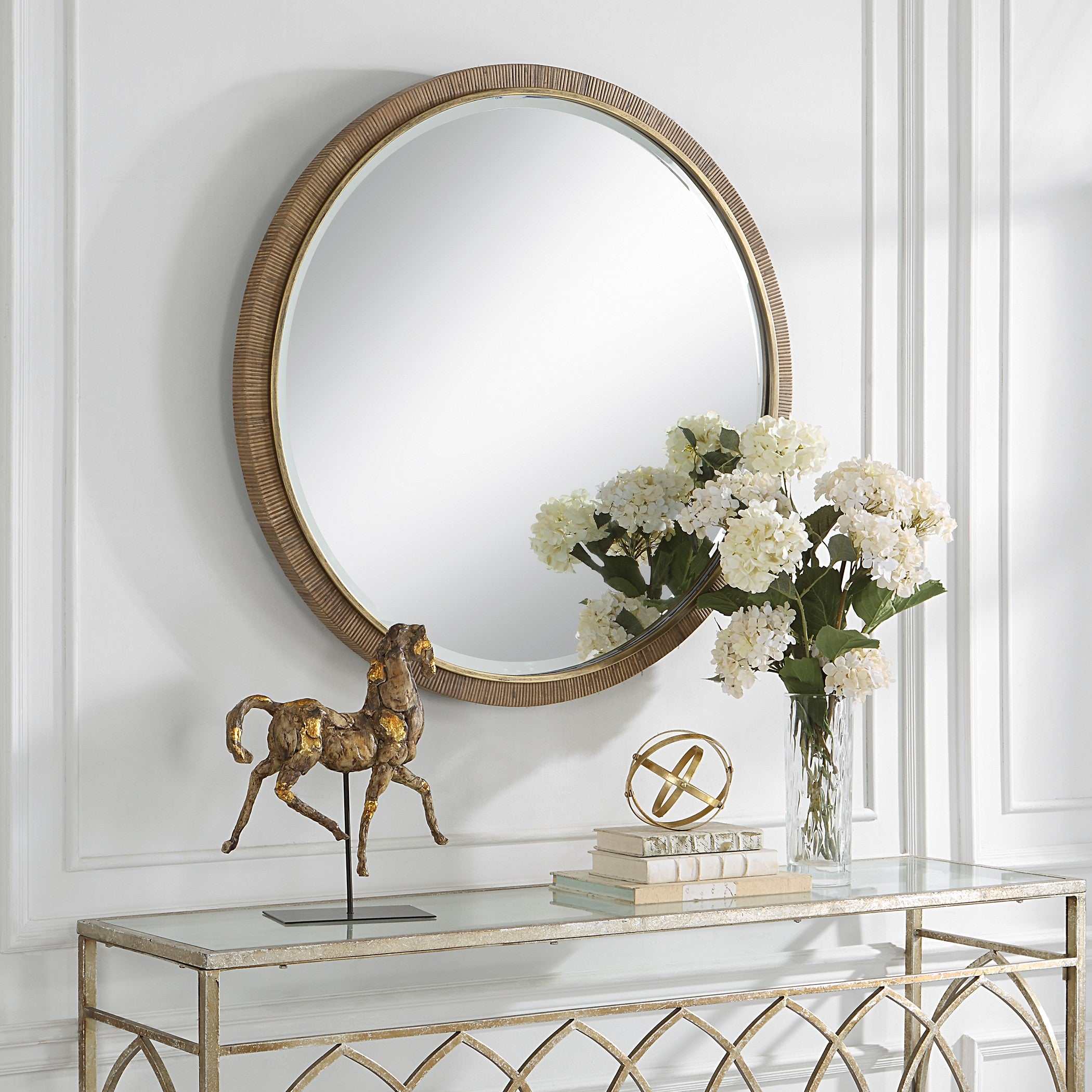 Paradise Round Rattan Mirror by Uttermost