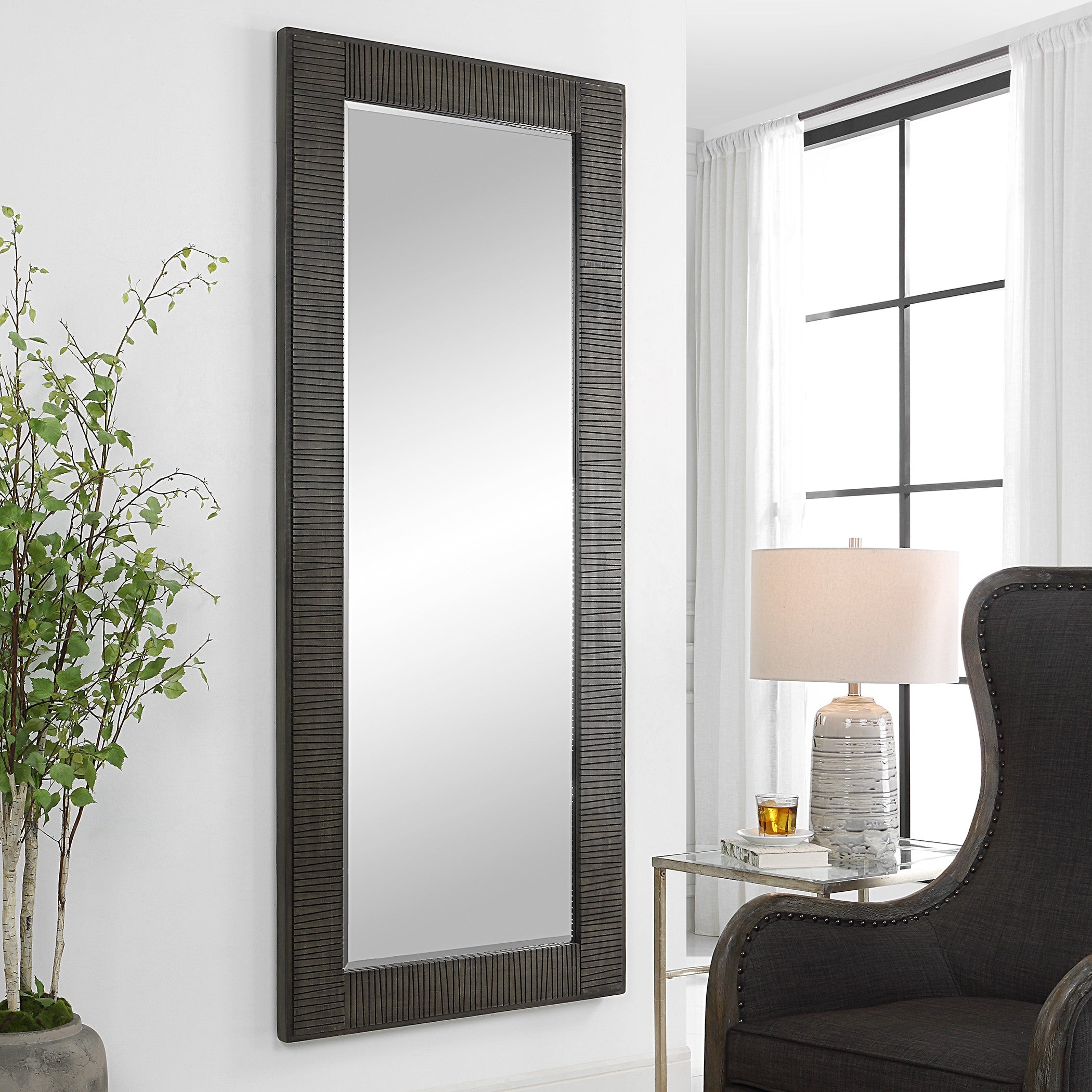 Figaro Oversized Wooden Mirror by Uttermost