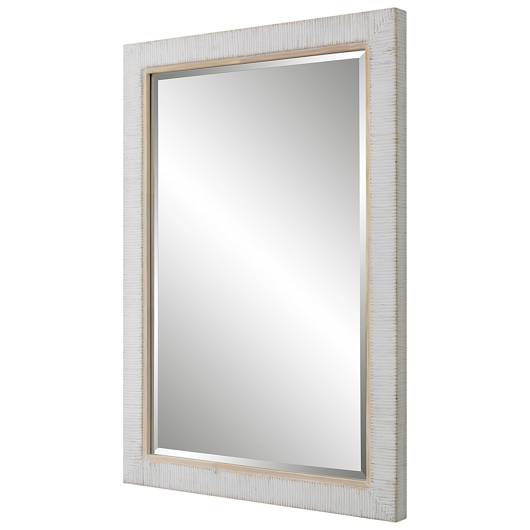 Cape Whitewashed Rattan Mirror by Uttermost