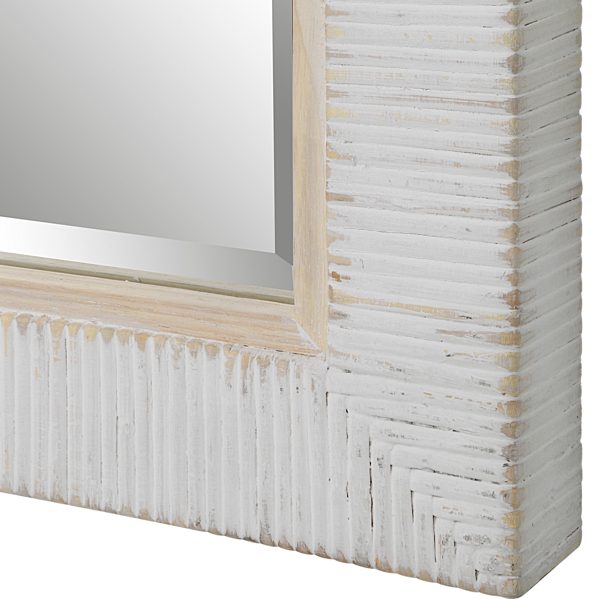 Cape Whitewashed Rattan Mirror by Uttermost