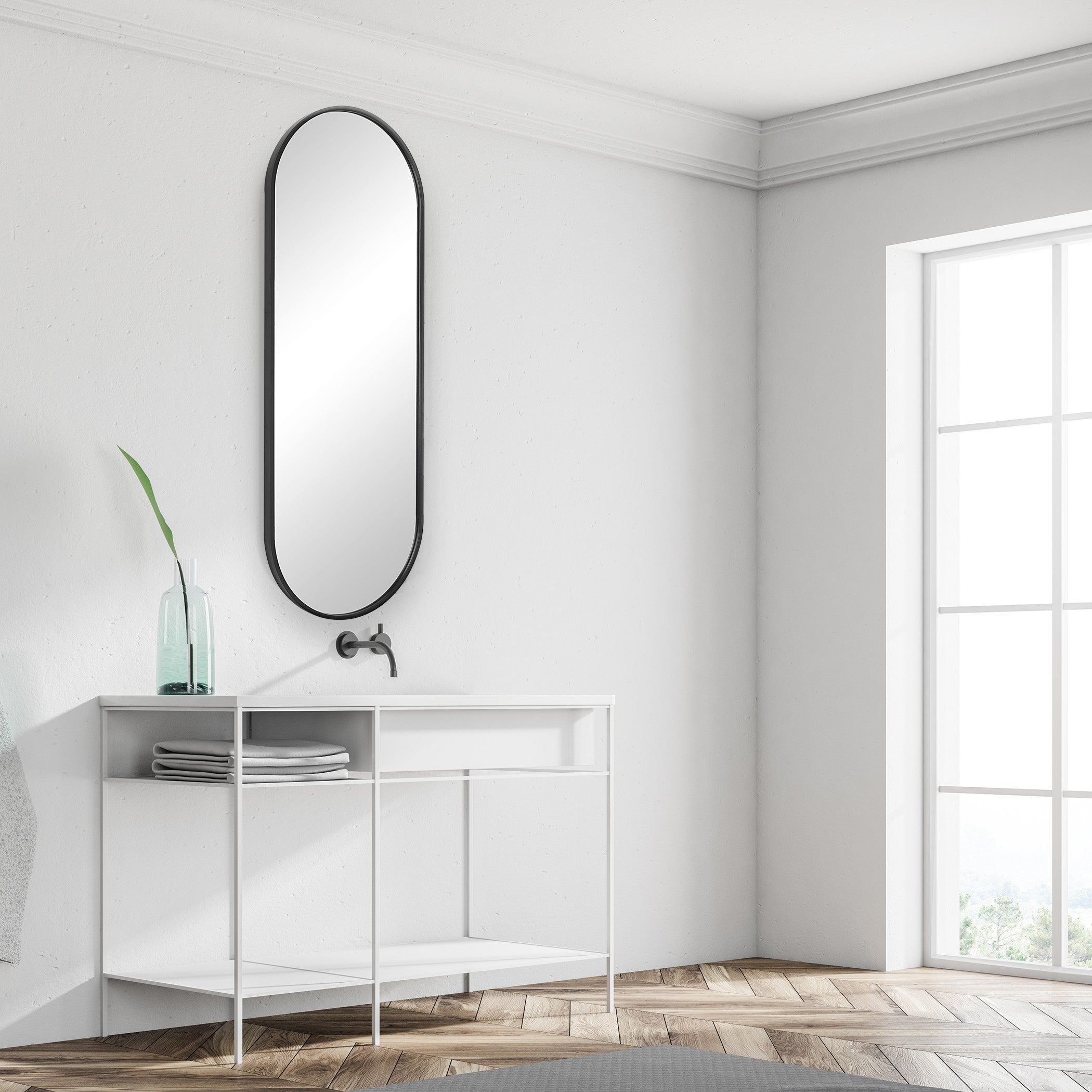 Varina Tall Black Mirror by Uttermost