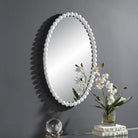 Serna White Oval Mirror by Uttermost