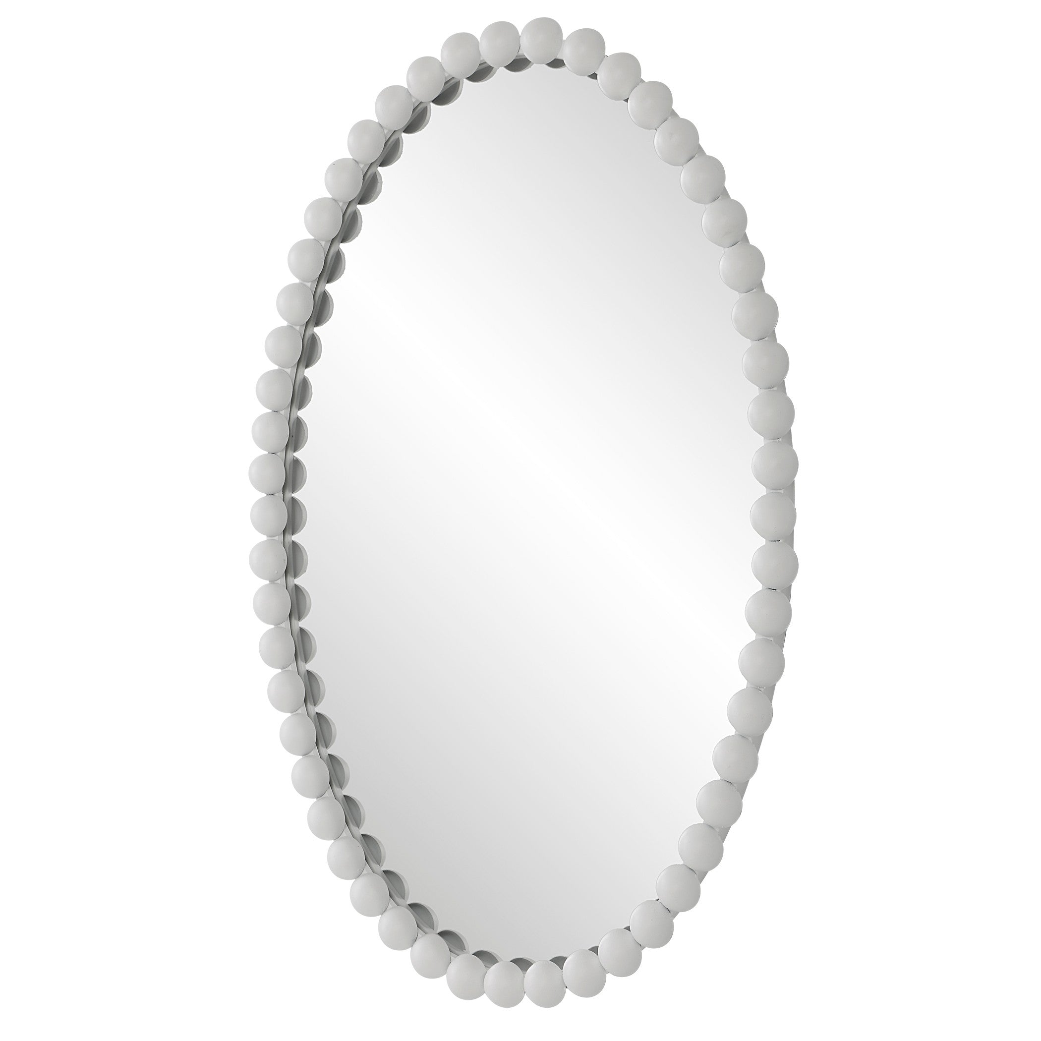 Serna White Oval Mirror by Uttermost