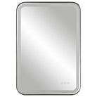 Crofton Rectangular Light Up Mirror in Black by Uttermost