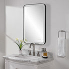 Crofton Rectangular Light Up Mirror in Black by Uttermost