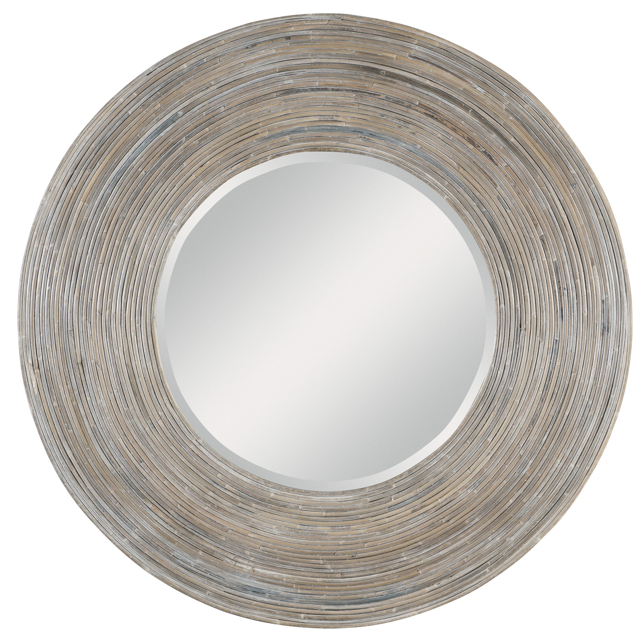 Vortex White Washed Round Mirror by Uttermost