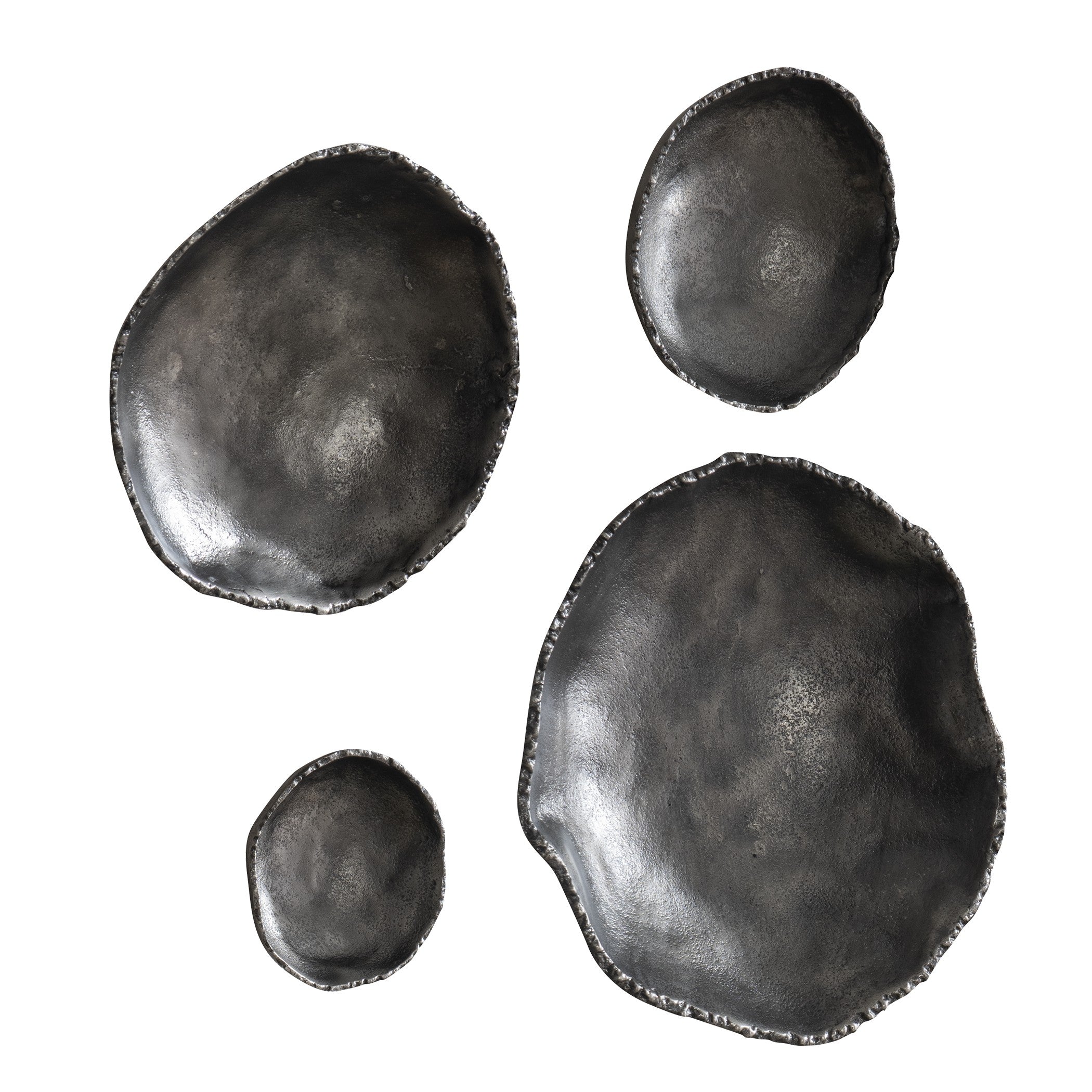 Lucky Coins Wall Bowls in Antiqued Nickel - Set of 4 Uttermost