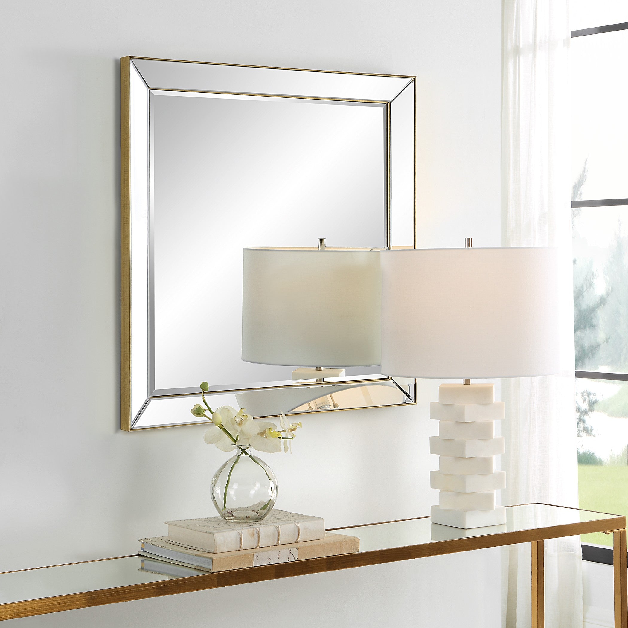Lytton Gold Square Mirror by Uttermost