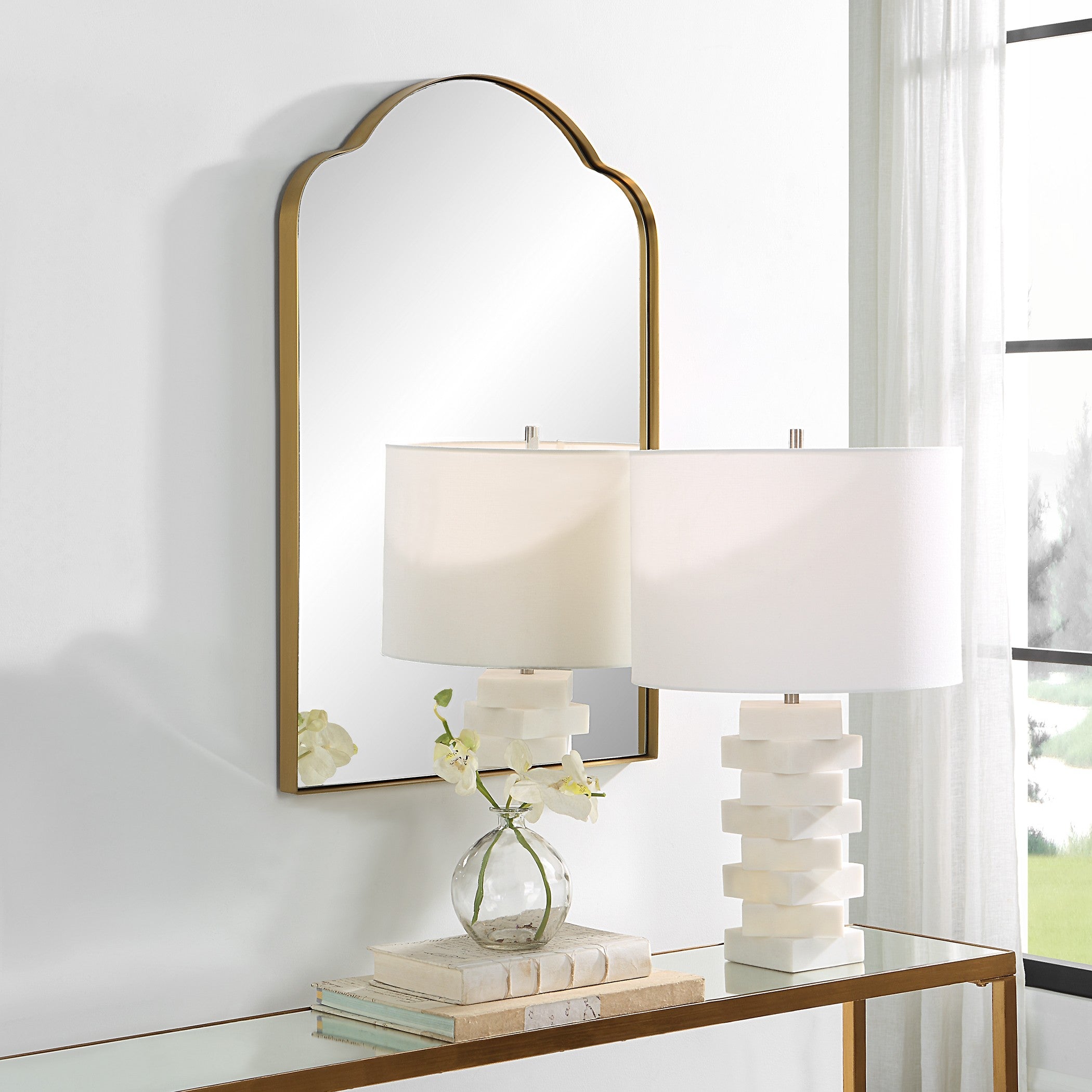 Sidney Arched Mirror in Brass by Uttermost