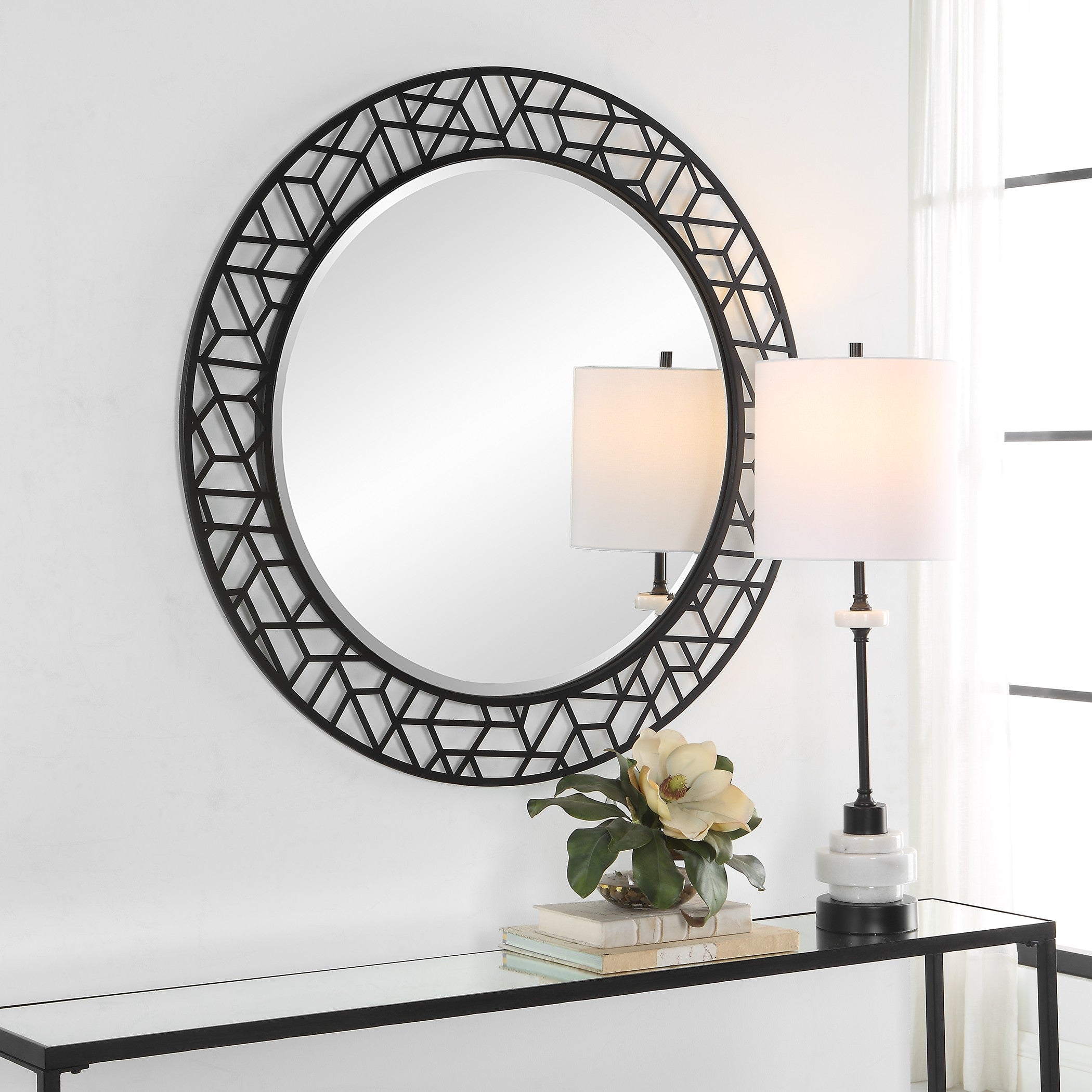 Mosaic Metal Round Mirror by Uttermost