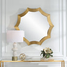 Flare Brushed Brass Round Mirror by Uttermost