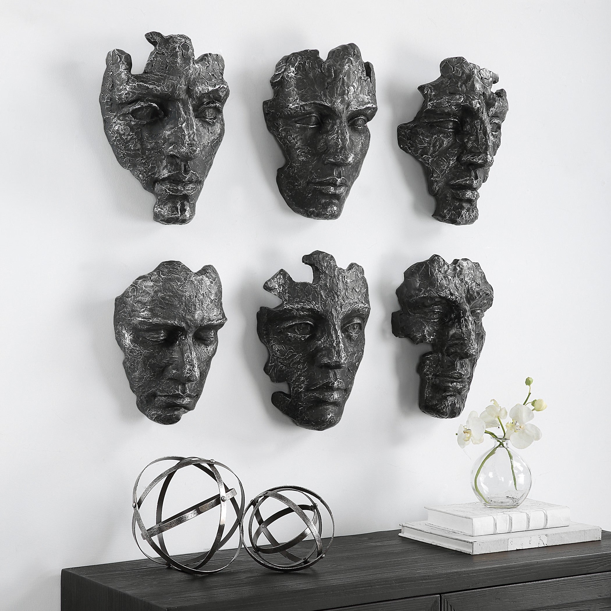 Self-Portrait Metallic Wall Decor - Set of 6 by Uttermost