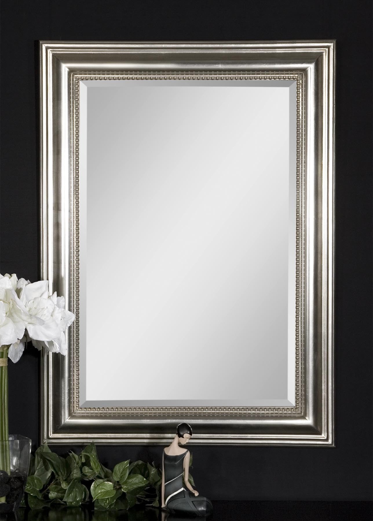 Stuart Silver Beaded Mirror by Uttermost