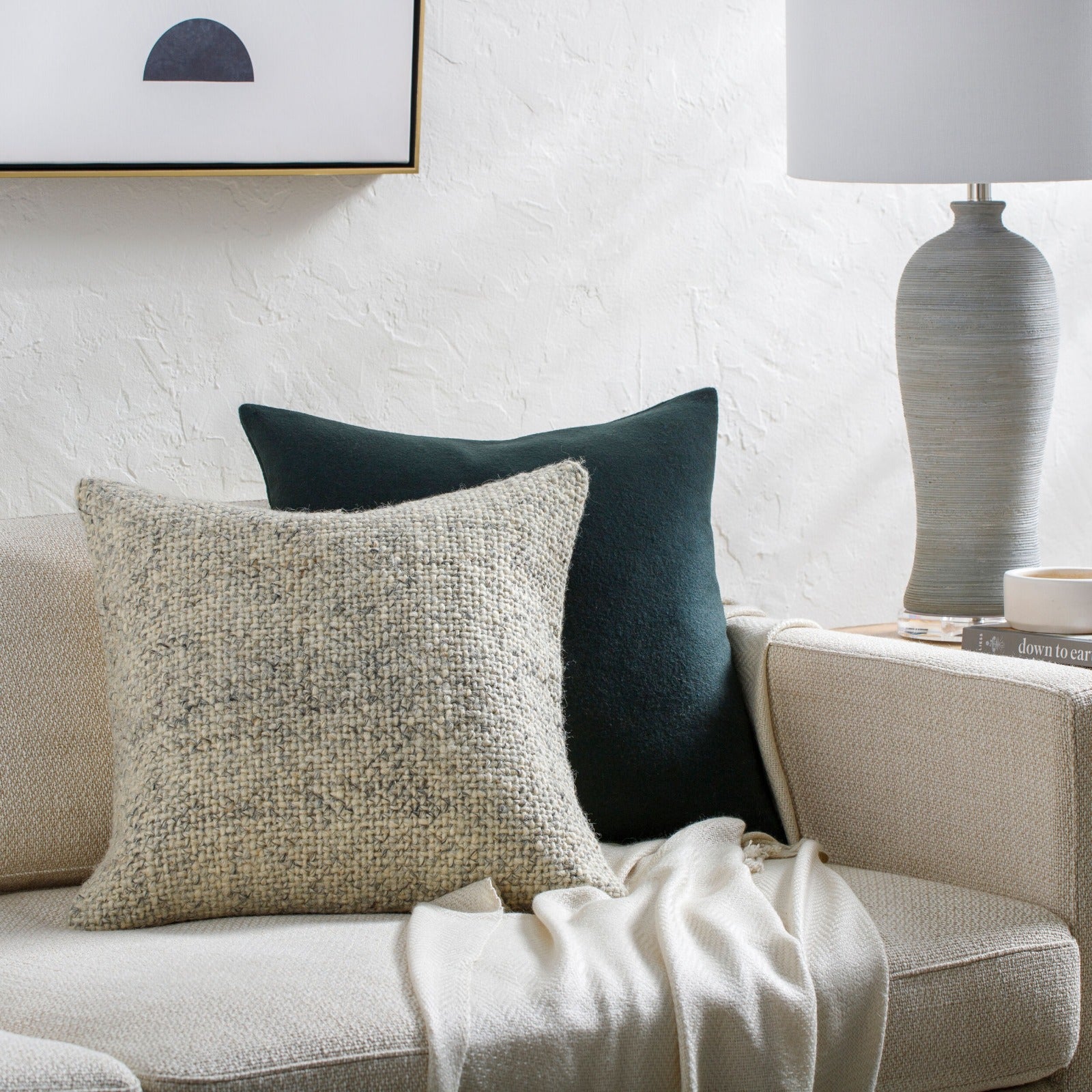 Murphy Woven Cushion in Greige by Keiichi