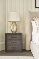 Maxwell 3-Drawer Bedside Table Dark by Theodore Alexander