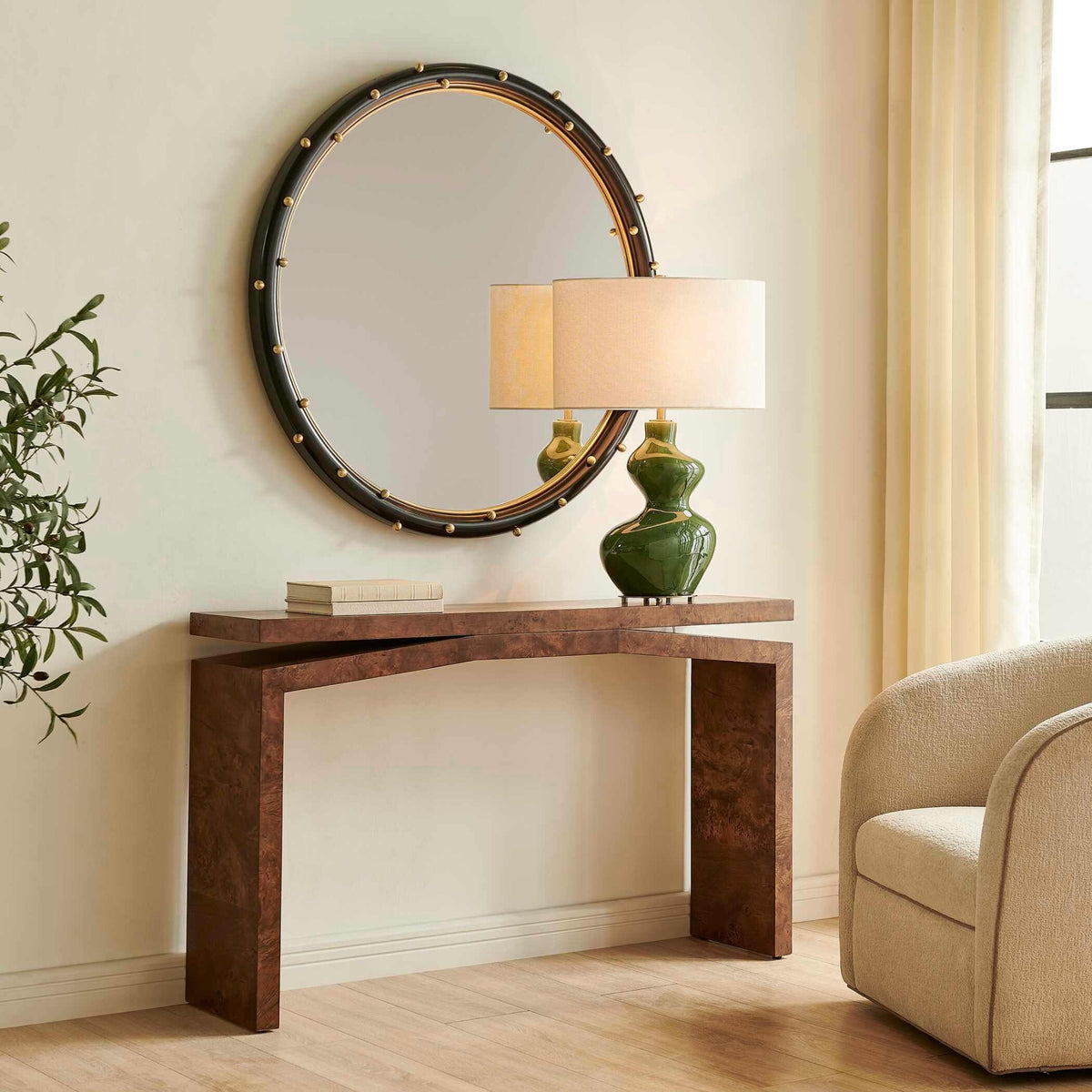 Naoko Burl Wood Console Table Uttermost
