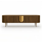 Napa Textured Carmel Oak Media Unit with Bronze Handles Berkeley Designs