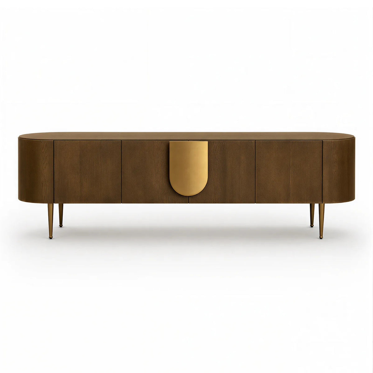 Napa Textured Carmel Oak Media Unit with Bronze Handles Berkeley Designs