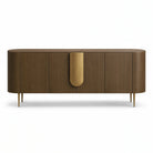 Napa Sideboard in Textured Carmel Oak Wood with Bronze Handles Berkeley Designs
